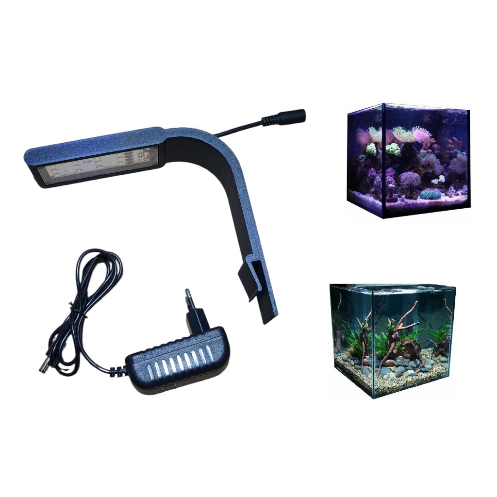 Luminária Led 10W Para Aquário Até 25 Litros Água Doce Plantado ou Marinho em Oferta na Shopee