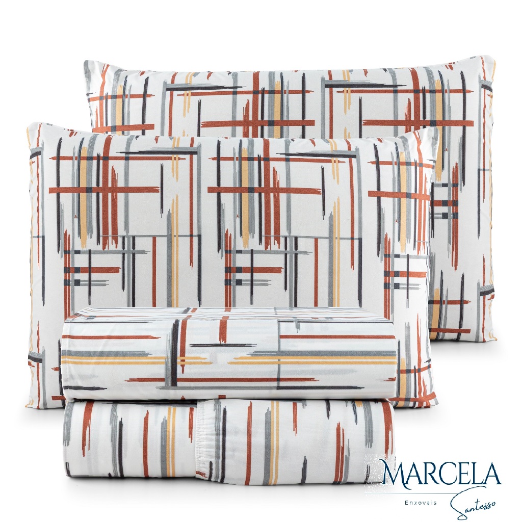 Jogo De Cama Queen 4 Peças 200 Fios Micropercal Cama Box