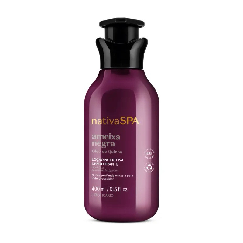 Loção Nutritiva Desodorante Nativa Spa Ameixa/ Ameixa Negra/ Lilac/Cereja Rouge/Quinoa/Uva Merlot 400ml O Boticario