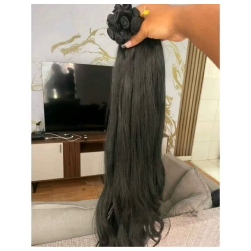 Cabelo Bio Humano 75cm Preto 5 telas 200 gramas em Oferta na Shopee