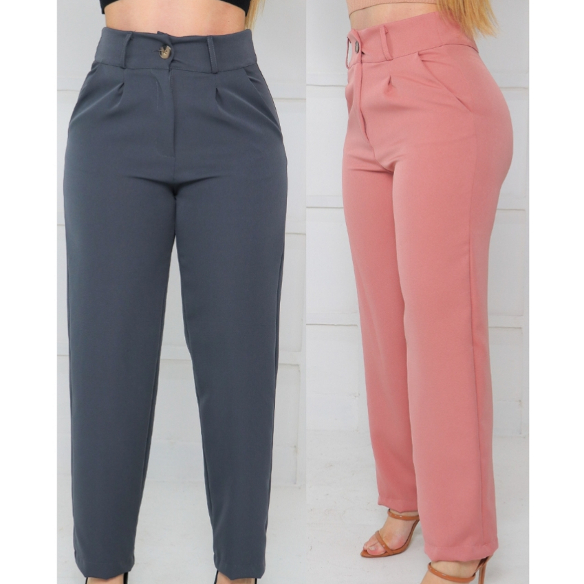 Calça Pantalona Alfaiataria Premium Com Bolso PROMOÇÃO