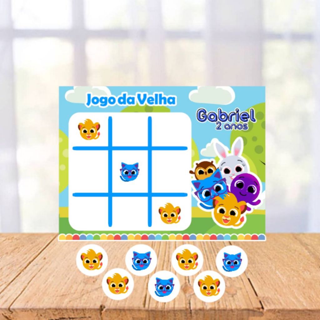 Jogo da Velha Bolofofos Lembrancinhas Personalizadas Festa Aniversário Infantil