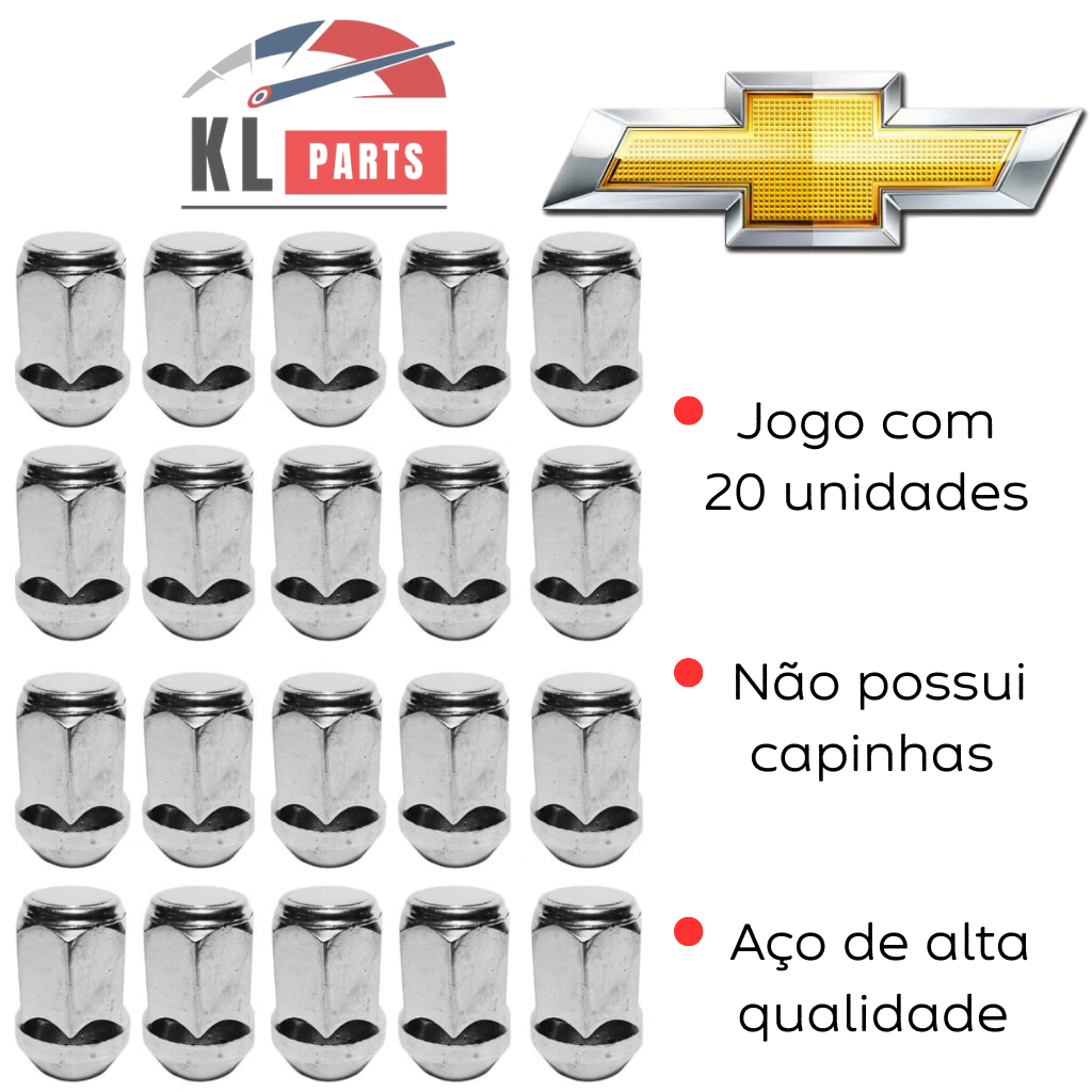 Jogo 20 porcas cromada roda GM CRUZE TRACKER CAPTIVA em Oferta na Shopee