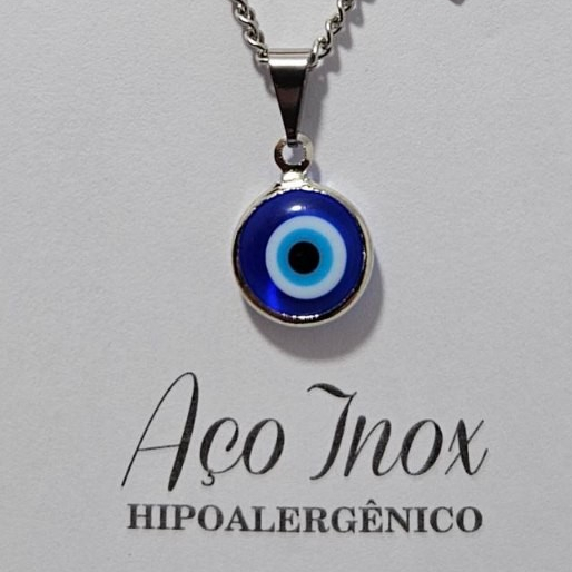 Olho grego colar delicado aço inoxidável resistente hipoalergênico em Oferta na Shopee