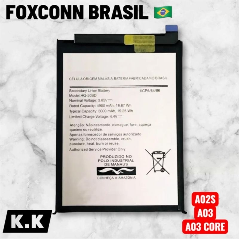 BAT COMPATIVAL A02S / A03 / A03 CORE ORI 100% NACIONAL COM GARANTIA 90 DIA