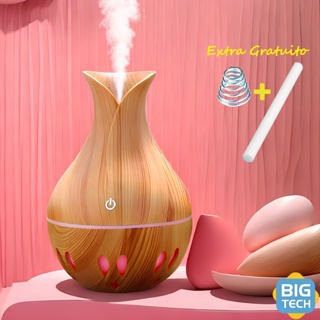 Umidificador De Ar Difusor Aromatizador Cor Madeira Escuro USB Ultrassônico Para Quarto UM036 em Oferta na Shopee