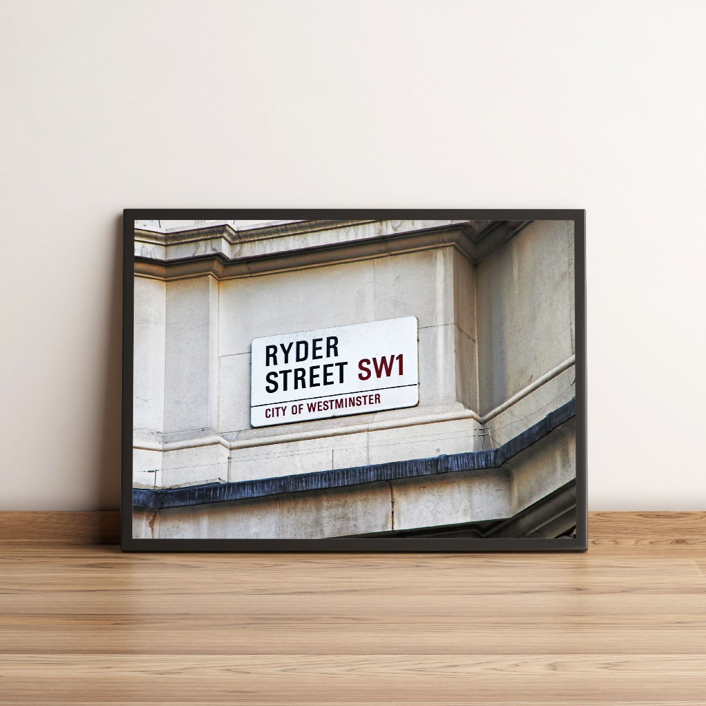 Quadro com placa de rua Ryder Street Londres 1471