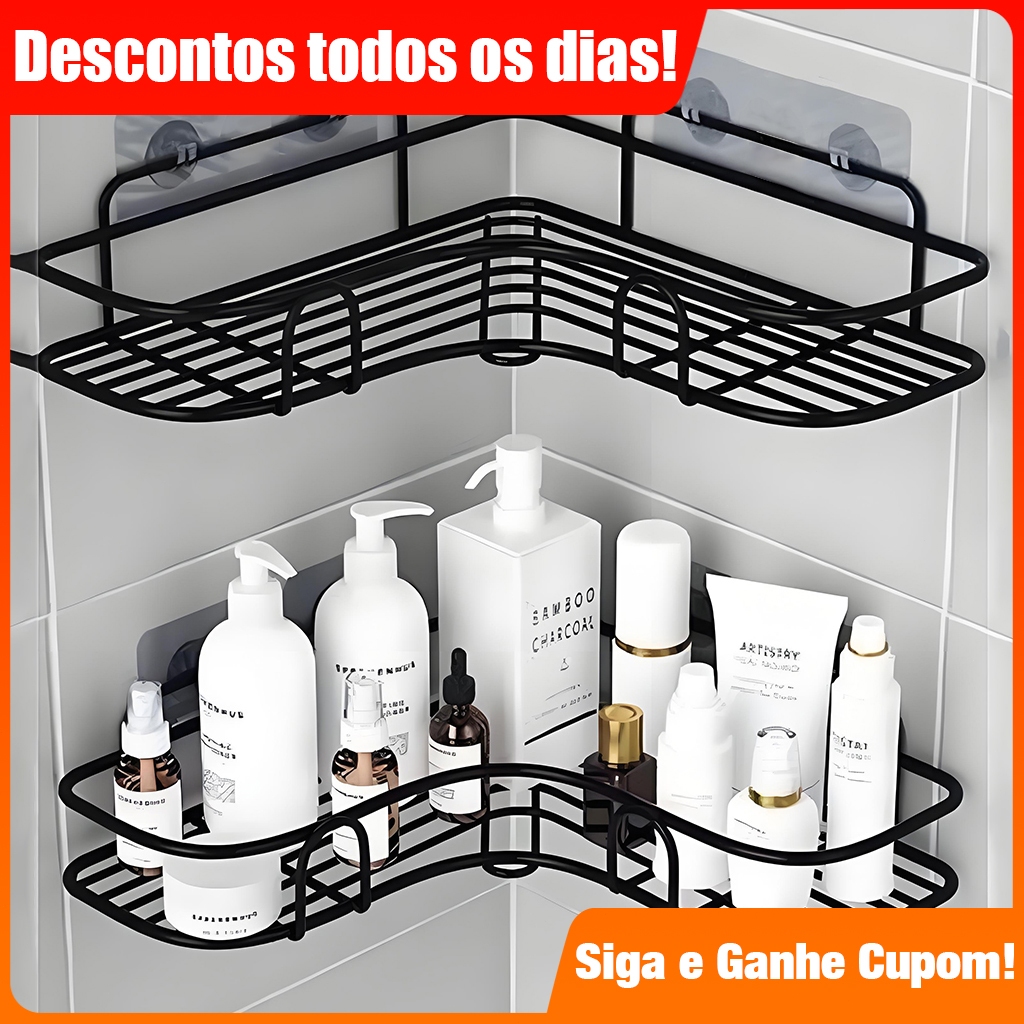 Prateleira Para Banheiro Prateleira Cozinha Lavanderia Alto Adesivos Suporte Com Shampoo S...