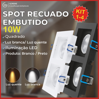 Spot Embutido Recuado Led 10W Duplo Preto e Branco Iluminação Branco Luz Fria e Quente Bivolt em Oferta na Shopee