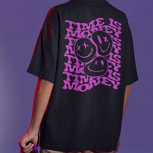 Camisa Oversized Time Is Money Emoji Streetwear Camiseta Lançamento Envio Imediato