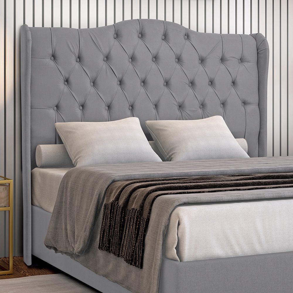 Cabeceira Capitonê Estofada Dubai Para Cama Box Queen 160cm Com Pés Fixação Box - LH Móveis