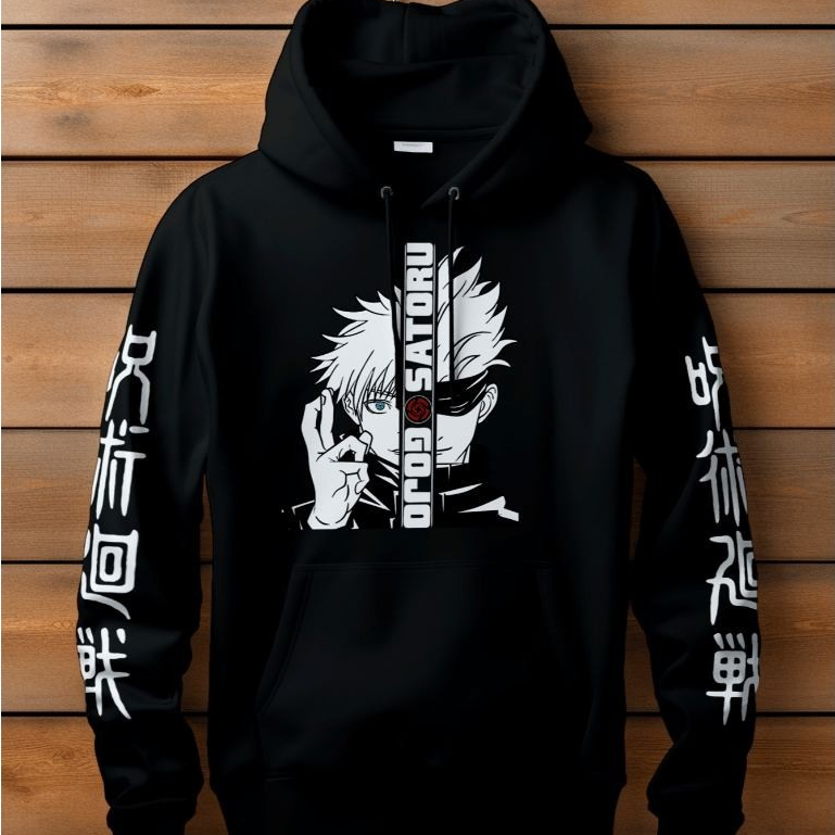 Blusa De Frio Moletom Canguru Unissex Streetwear Jujutsu Kai Gojo Satoru Anime Manga Geek