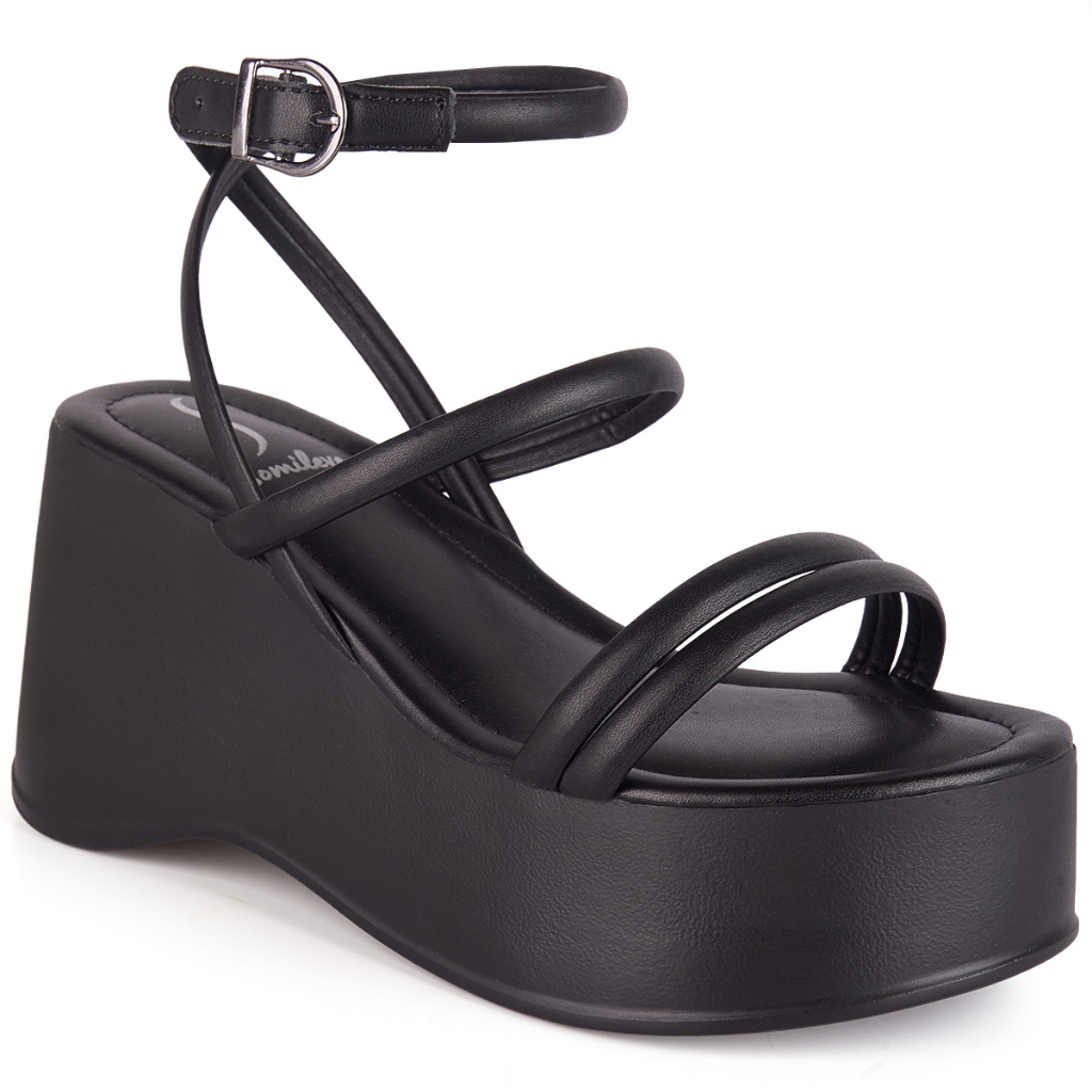Sandália Feminina Plataforma Somileve Tiras Finas Confortável Fechamento Fivela Moda Original em Oferta na Shopee