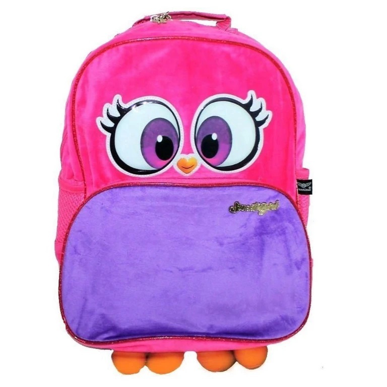 Mochila de costas escolar infantil corujinha camurça pequena sweet girl - santino