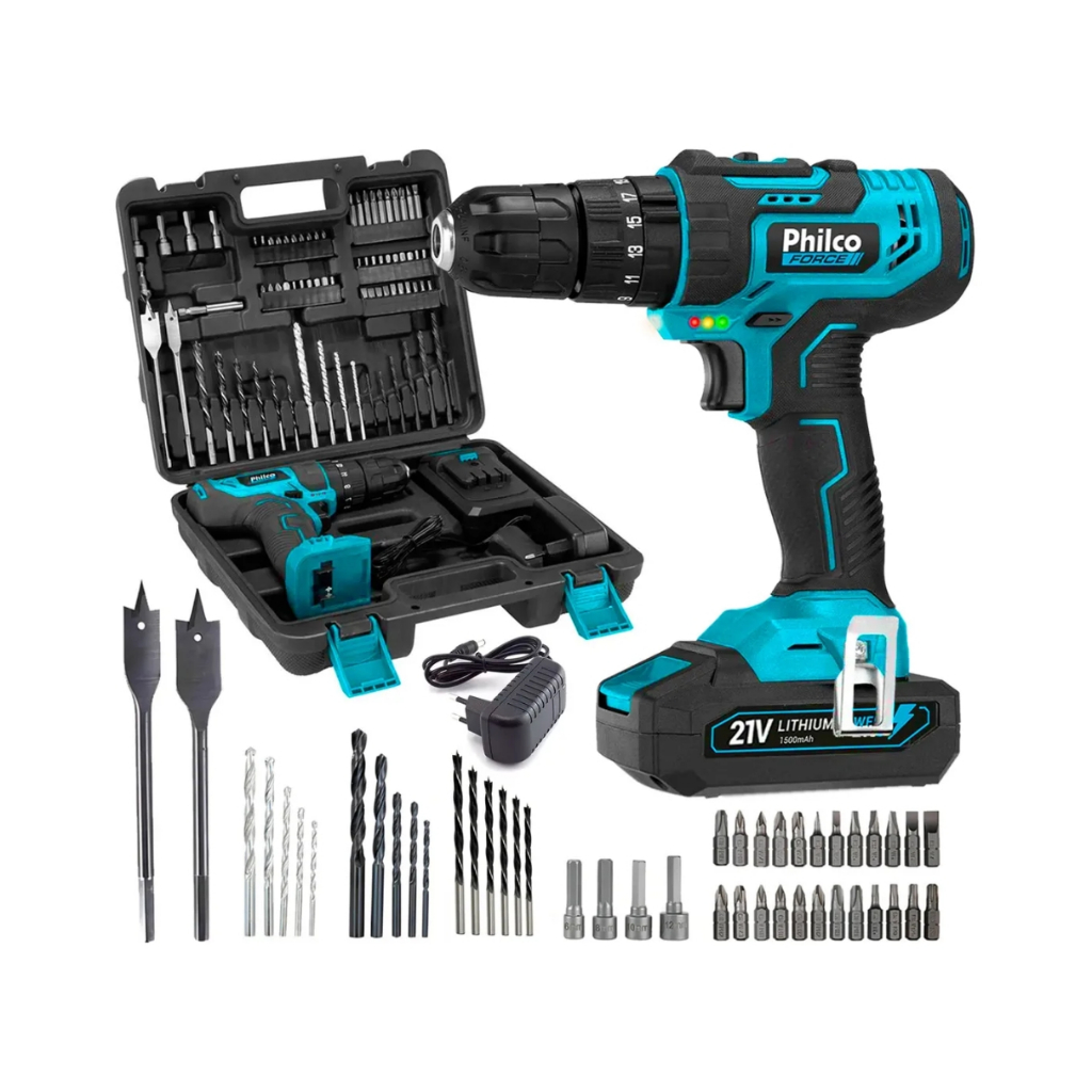 Kit Parafusadeira Furadeira de Impacto 3/8 PPF21MF Philco em Oferta na Shopee
