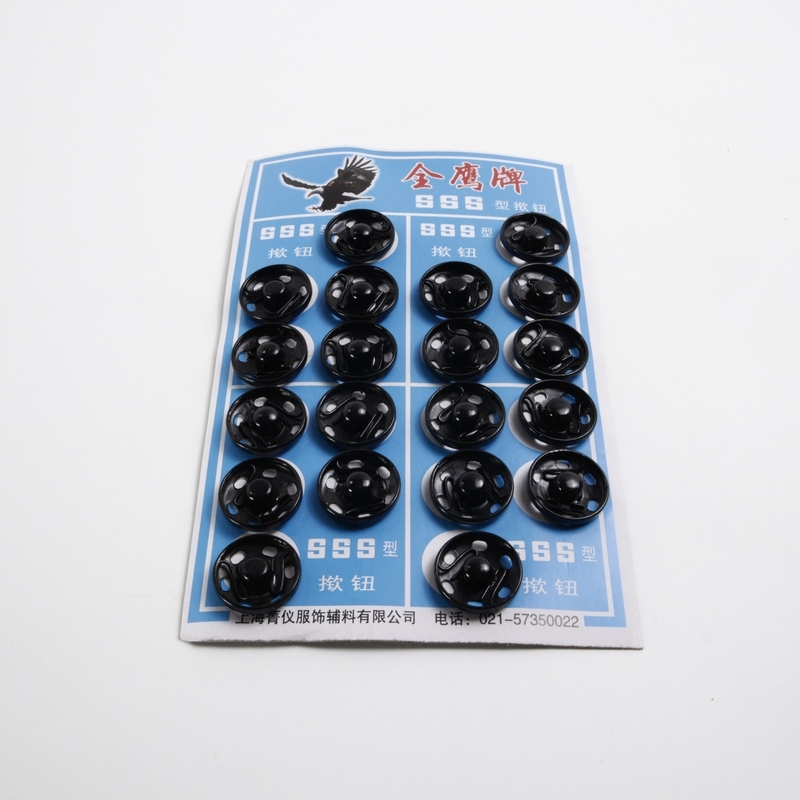 Colchete de Pressão Preto/Prata 16mm - 20 unidades