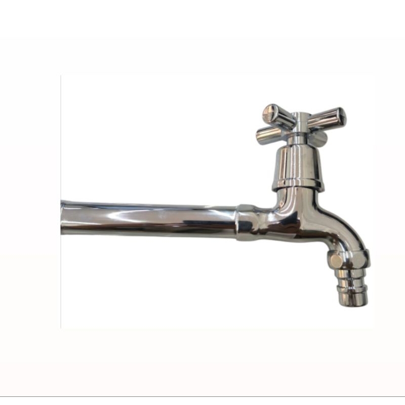 Torneira Tanque De Metal Longa Para Jardim Com Bico Para Mangueira 1/4 de Volta 1158 C-66 Cód. 11755