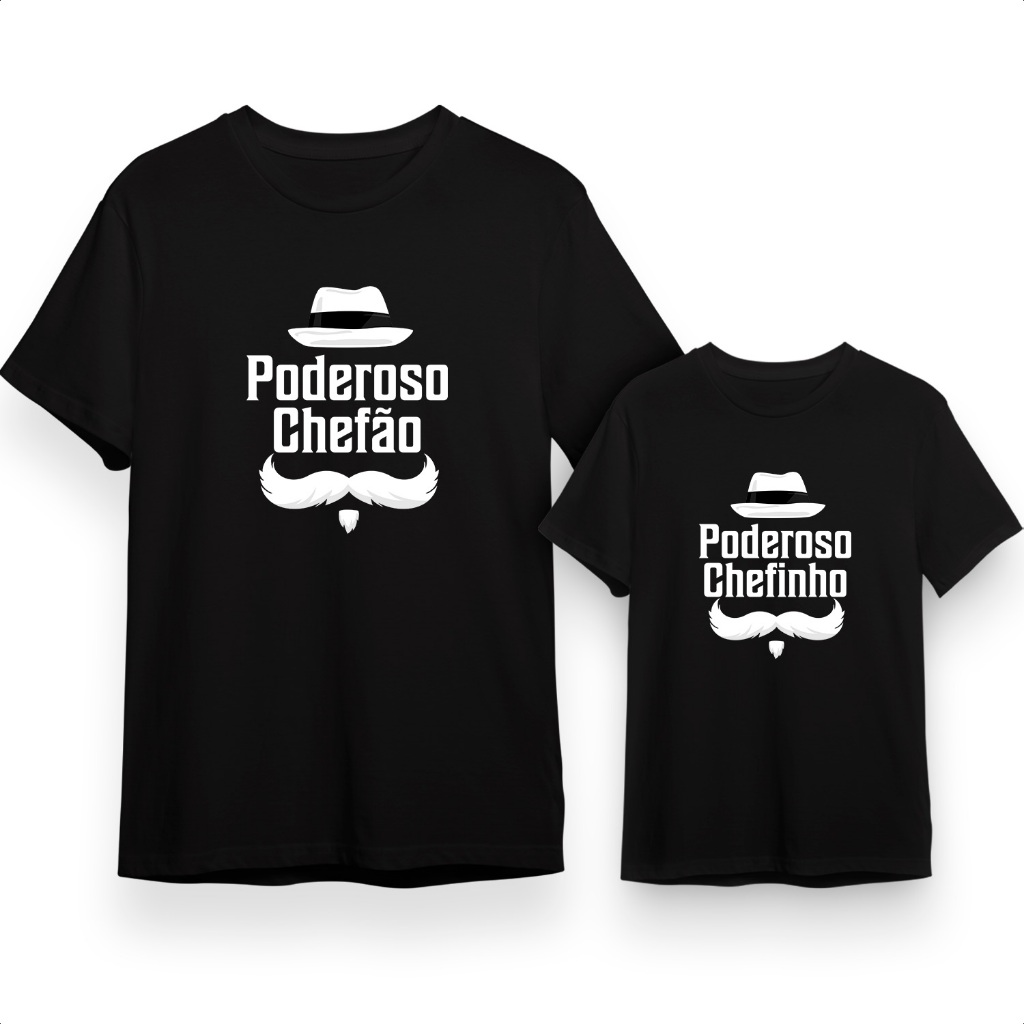 Kit2 Camisetas Poderoso Chefão/Poderoso Chefinho/ Kit Pai e Filho
