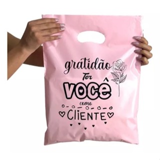 Sacolas Plásticas Já estampada, tamanho 30x40 0.6, 50 Unidades, Envio imediato. em Oferta na Shopee