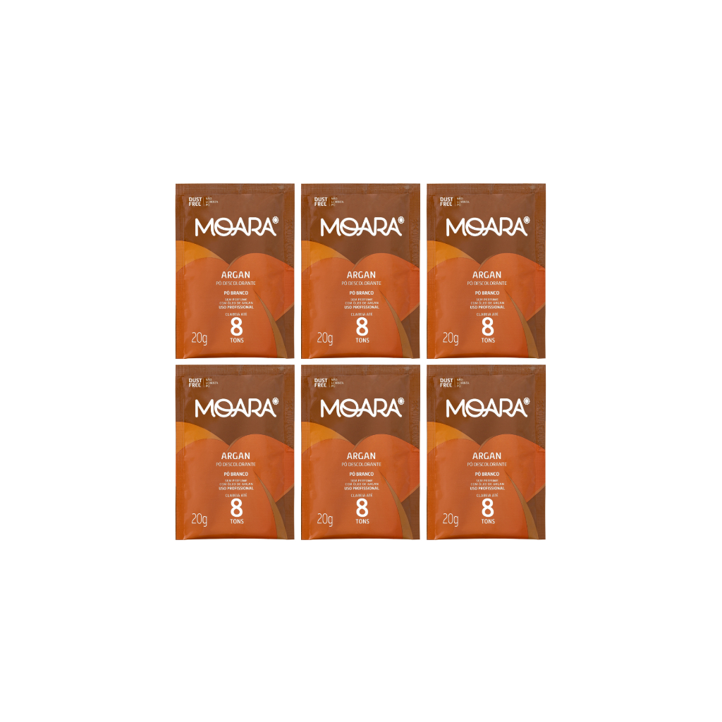 Kit com 6 - Pó Descolorante Moara Argan 20g Yamá