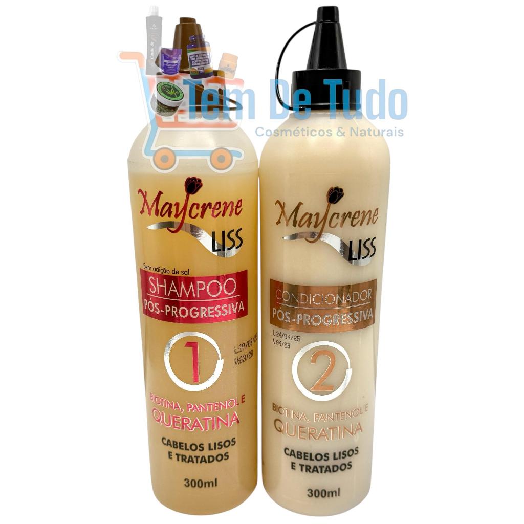 Shampoo e Condicionador Maycrene Liss com Queratina Pós Progressiva