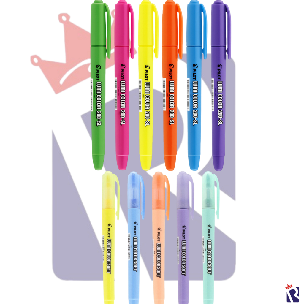 KIT CANETA MARCA-TEXTO PILOT LUMI COLOR 200-SL OU LUMI COLOR SOFT