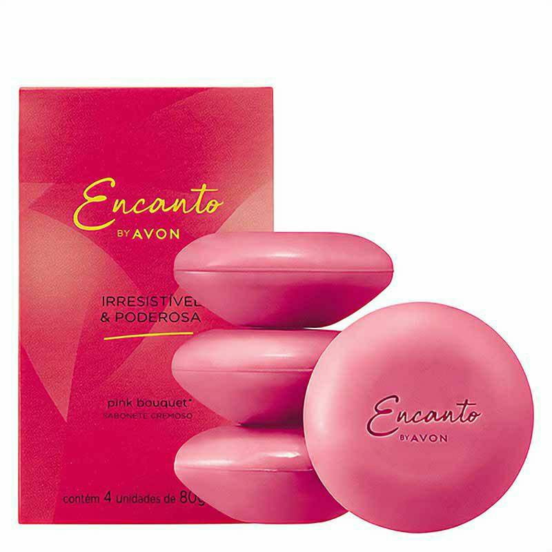 Sabonete Cremoso Barra Avon Encanto Caixa com 4 unidades de 80g cada