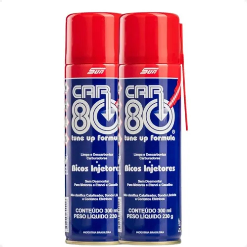 Kit 02 Descarbonizante Limpa Bico e Carburadores Motor Tbi Car80 Tune Up 300ml