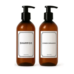 Kit Banho Banheiro Shampoo Condicionador 500ml Pump (2 Un)
