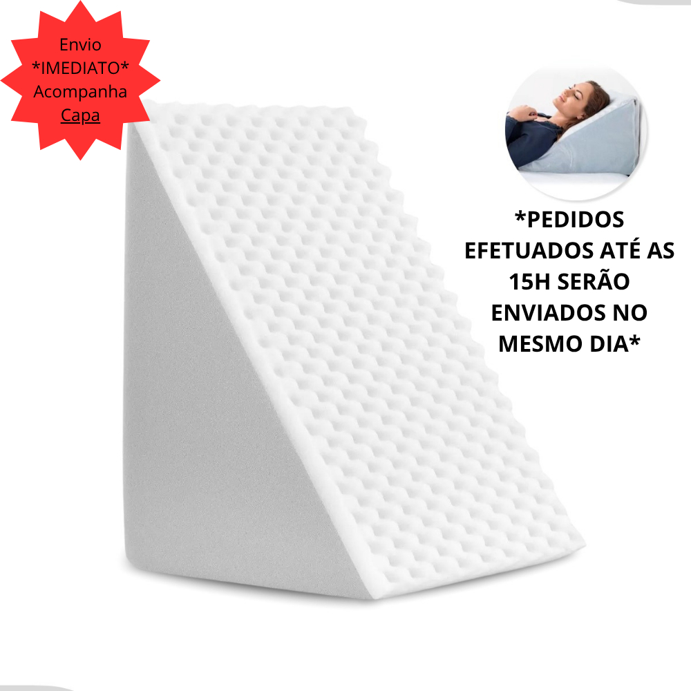 Travesseiro Encosto Triangular Repouso Leitura Capa Com Ziper