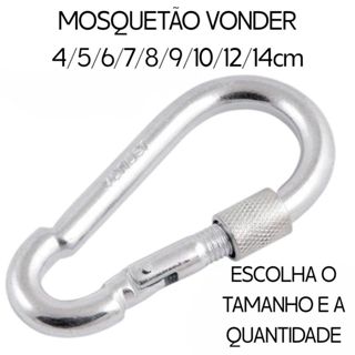 Mosquetão VONDER Trava Roscada - ESCOLHA TAMANHO E QUANTIDADE em Oferta na Shopee