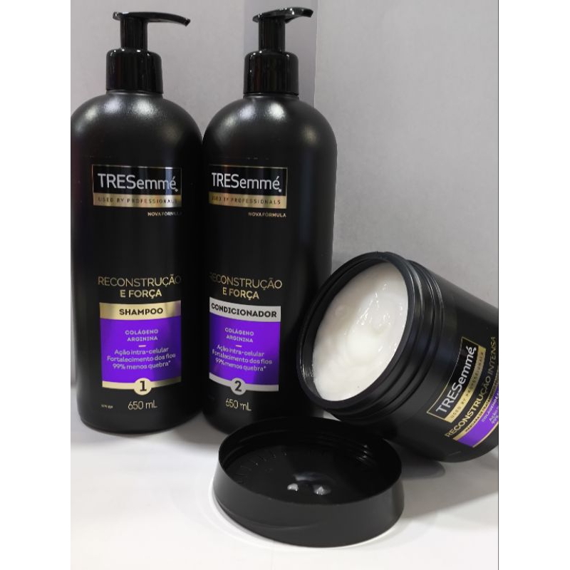 Kit Tresemmé Reconstrução e Força Sh 650Ml+Cond 650Ml+tratamento 400g em Oferta na Shopee