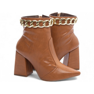 Bota Feminina Cano Curto Salto 10cm Bico Fino