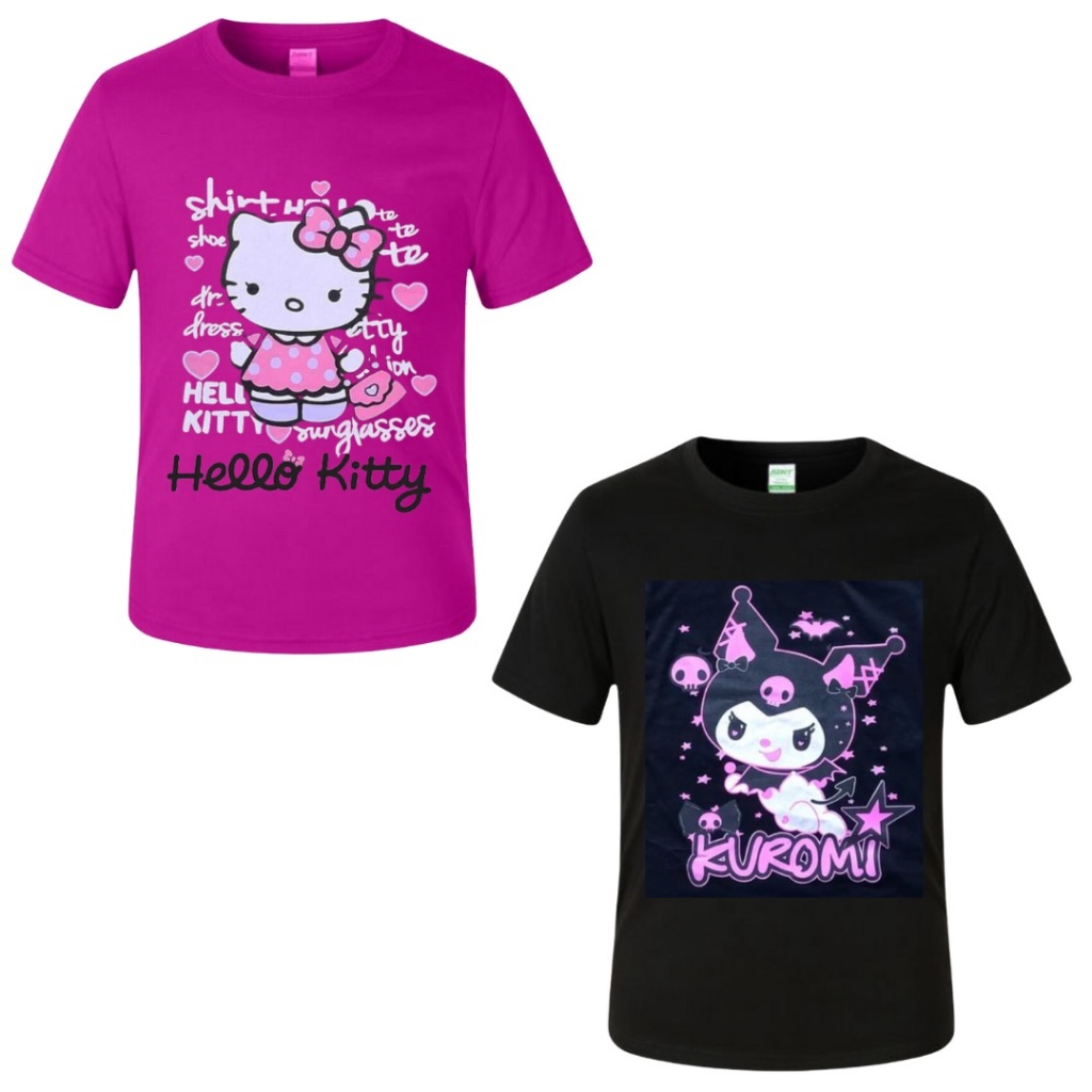 HELLO KIT KURUMI - CAMISETA Fantasia Infantil Personagens Meninas Peppa moana lucas neto princesas