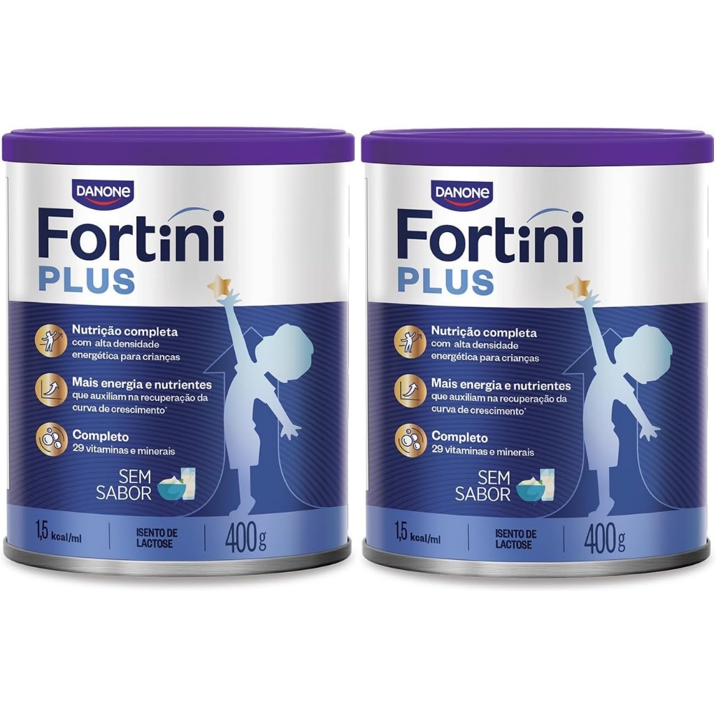 Kit 2 latas Fortini Plus 400gr Sem Sabor 400G em Oferta na Shopee