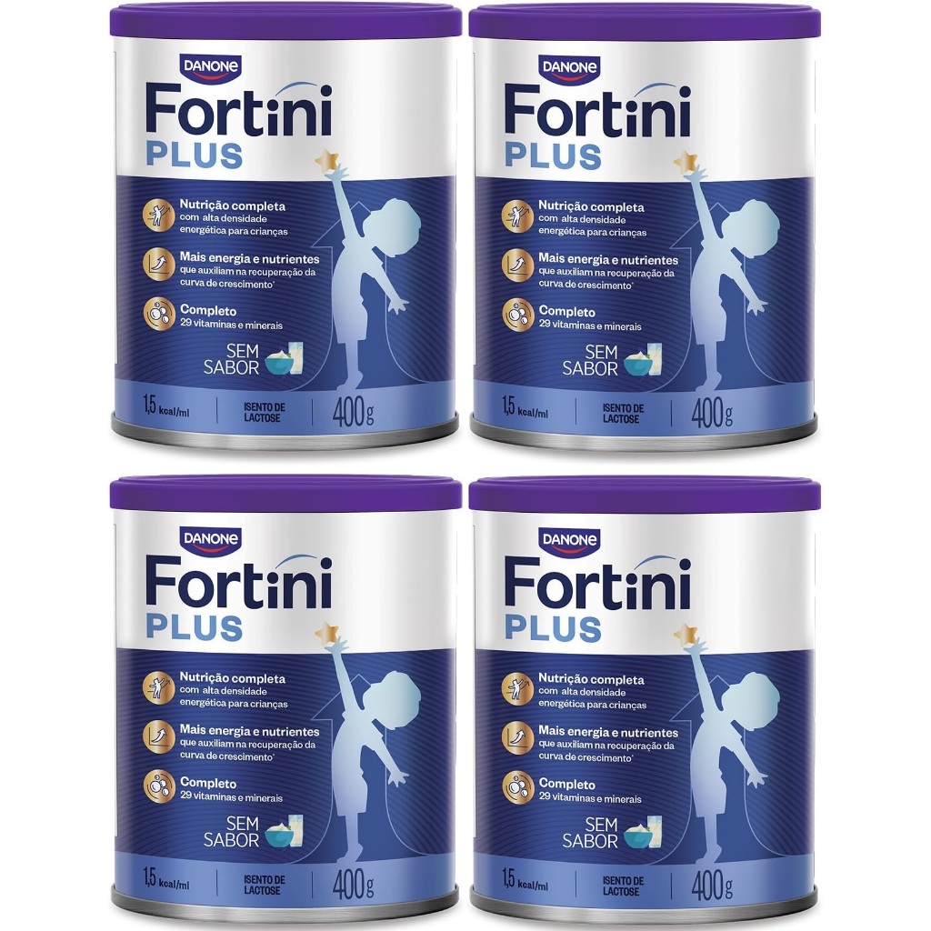Kit 4 latas Fortini Plus Sem Sabor 400gr em Oferta na Shopee