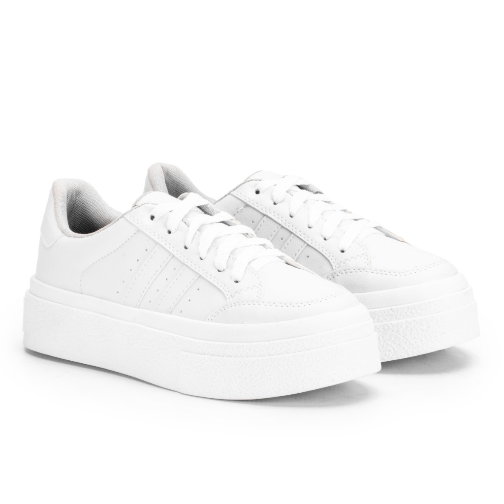 Tenis Branco feminino Casual Plataforma Sola Alta Leve Confortável Original