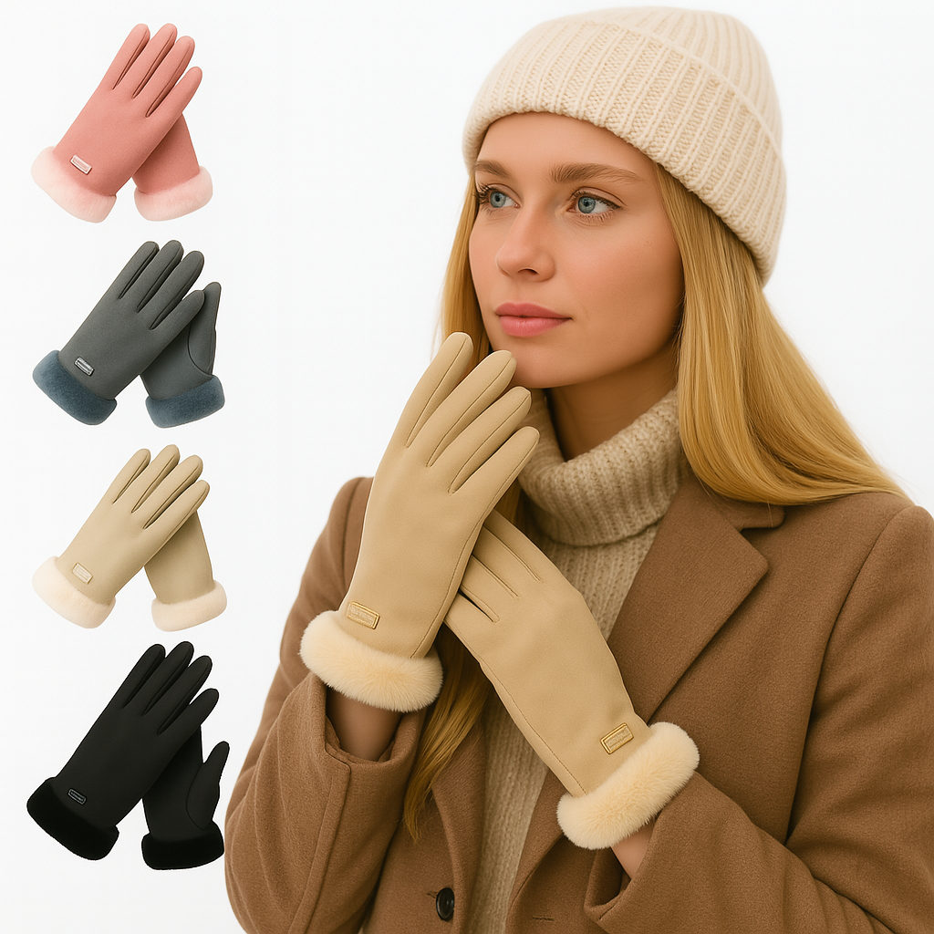 Luva Feminina Inverno Térmica Forrada Touch Screen Peluciada Frio Veludo Elegante em Oferta na Shopee