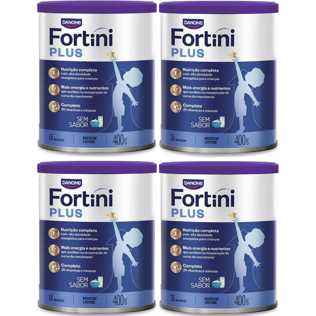 1 Kit c/ 4 Latas Fortini Plus Sem Sabor 400G cada EQ.1