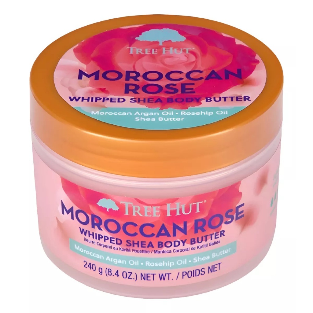 Hidratante Corporal Moroccan Rose da Tree Hut -Pote de 240gr -Argan e Rosa Mosqueta