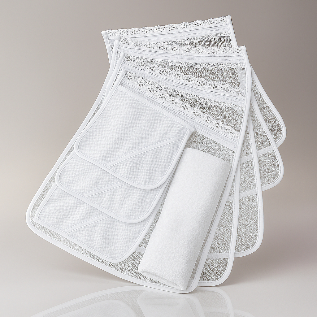 Kit 6 Saquinhos Maternidade Organizador Roupa Bebê Tule Zíper em Oferta na Shopee