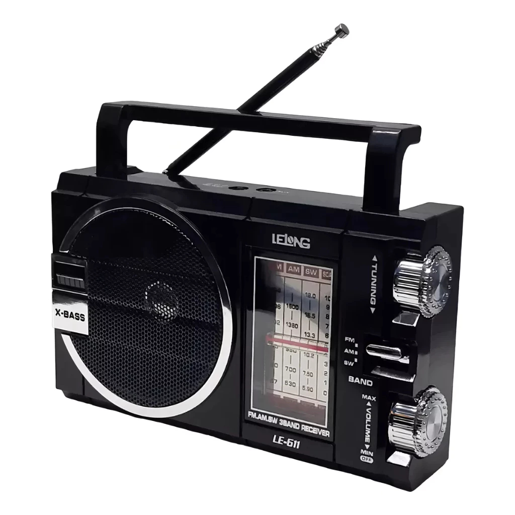 Rádio AM FM SW Portátil Antigo Retro LE-611 Lelong