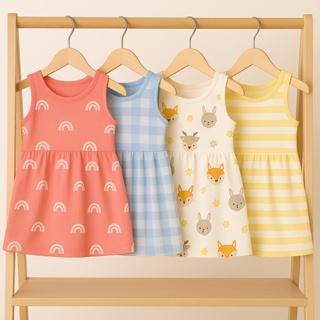 Kit 2 Vestido Infantil Menina Verão Estampados Confortável Mais Barato 1 ao 8 Anos Lançamento em Oferta na Shopee