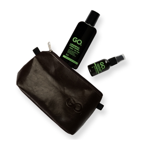 GO. Man Kit Necessaire Shampoo E Óleo Tea Tree Barba E Cabelo Anti Coceira Previne A Caspa Natural Vegano