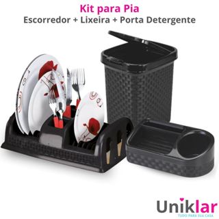 Escorredor De Louça e Pratos Compacto Com ou Sem Lixeira e Porta Detergente Qualidade Nitron em Oferta na Shopee
