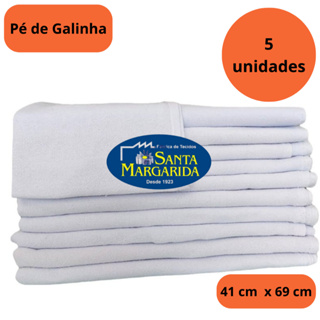 Pano de Prato Santa Margarida Pé de Galinha Liso Grande Grosso Branco Kit 5 Unidades Oferta em Oferta na Shopee