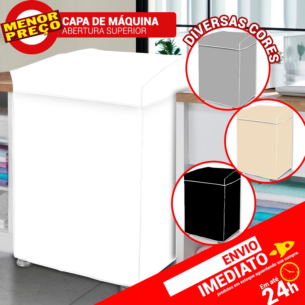 Capa P/ Máquina de Lavar Vinil Abertura Superior Tampa e Saia C/ Elástico Lavadora Todos os Modelos em Oferta na Shopee