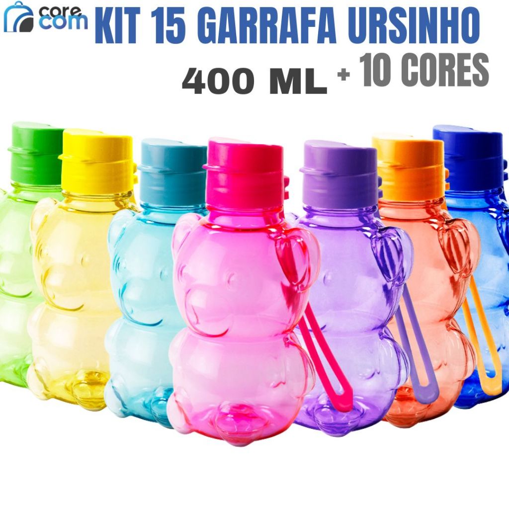 Kit 15 Garrafa Ursinho 400 mL