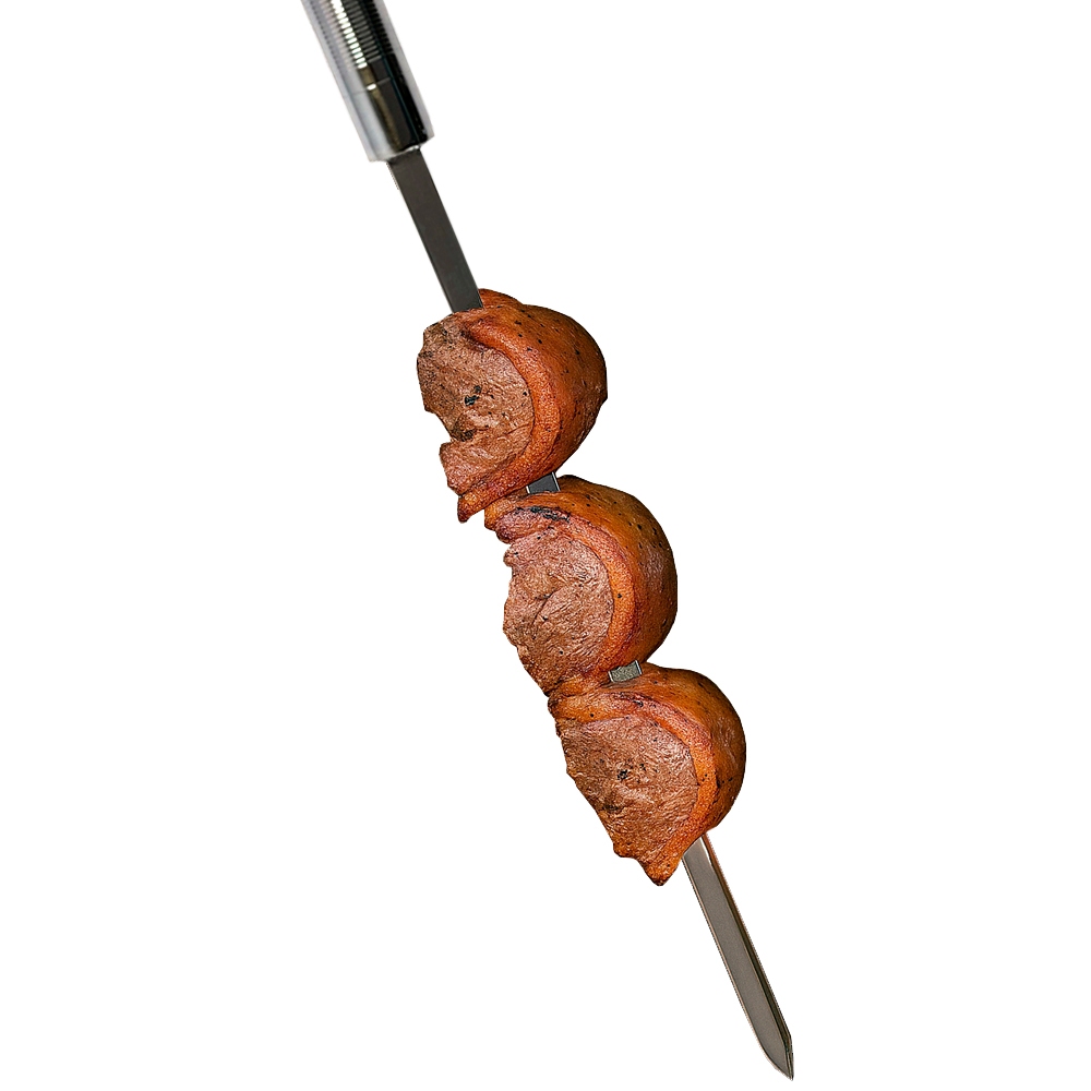 Kit Espeto de Aço Inox 83cm Tipo Lança para Churrasco Profissional e Resistente