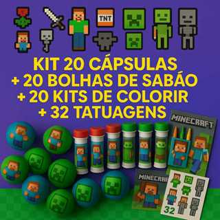 SUPER KIT BLOCOS 92 ITENS - CAPSULAS + BOLHAS DE SABÃO + KITS COLORIR + TATUAGENS FESTA INFANTIL em Oferta na Shopee